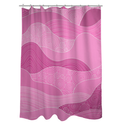Rideau de douche simple à vagues dessiné à la main Classic