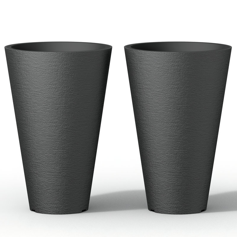 Aftina Pot Planter, 29" H x 15.7" W x 15.7" D, Black