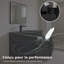 Hindel 48 po L x 19 po P 2 tiroirs Meuble-lavabo avec évier simple et Comptoir en Quartz noir-2147334470