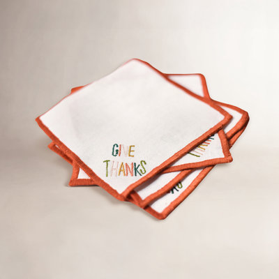 Give Thanks Cocktail Napkins Set Of 4