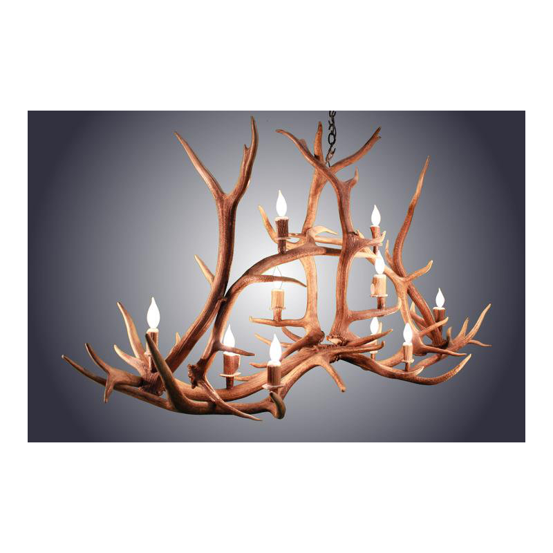 Lustre à plusieurs niveaux de style bougie 10 lumières, Blanchie au soleil