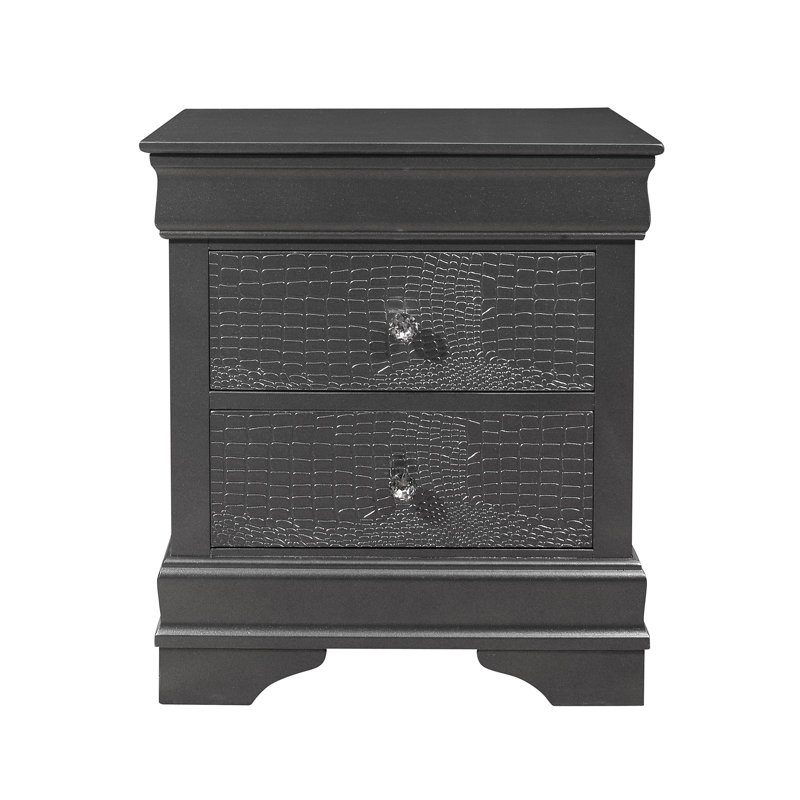 Table de chevet de style contemporain, Gris métallisé