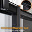 190*120*0.8cm, Safety Aluminum Framed Single-Sided Self-Cleaning Glass Shower Door with Side Panels, Black.