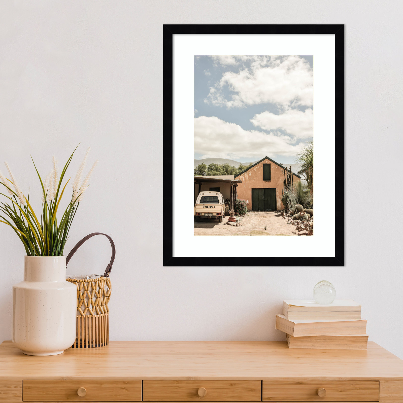 Karoo Farm House 02 by Shot by Clint Wood Framed Wall Art Print, Black Framed, 21" H x 16" W