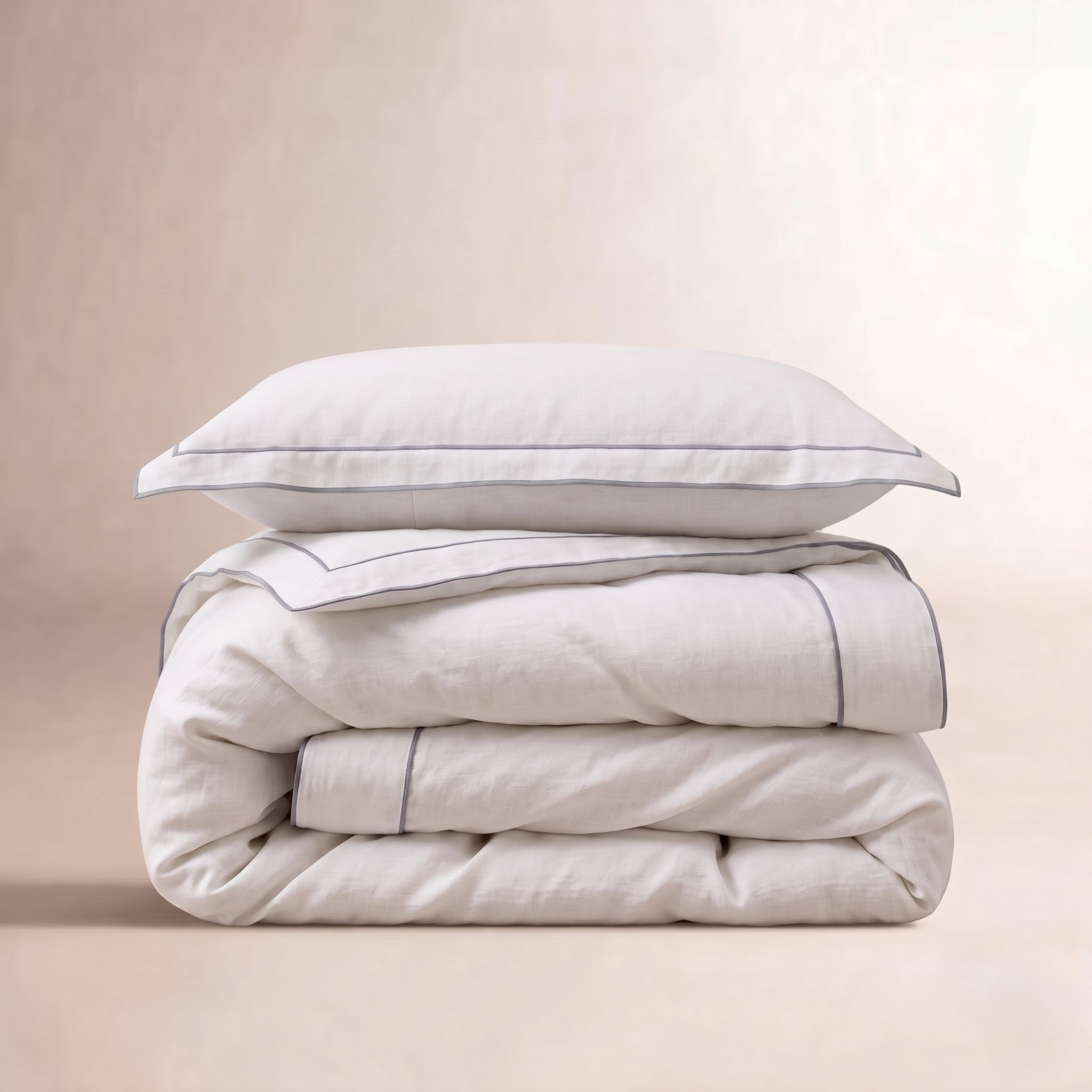 Evanston Cotton Duvet Cover Set, Twin Duvet Cover + 1 Standard Sham, Gray