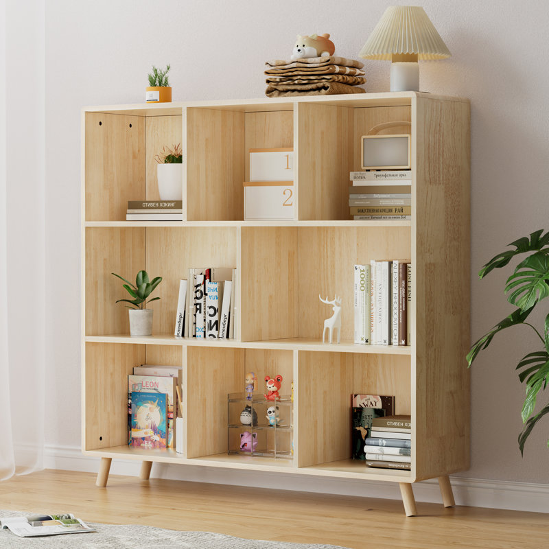 3-tier Bookshelf,8 Cube Storage Open Cubes Organizer, Office Bookcase, Wooden Book Shelf For Furniture, Cubby Storage Organizer For Living Room/bedroom(8 Cube)
