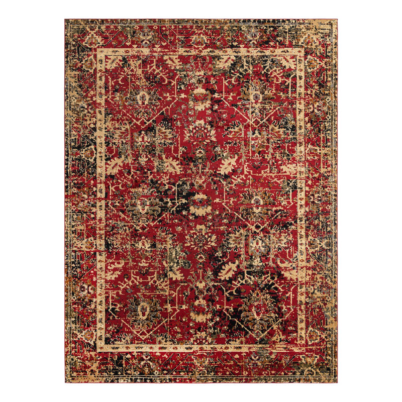 Tapis brun / rouge / noir Alameda, Rectangle 9 pi x 12 pi