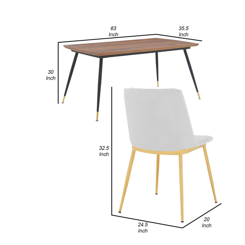 Shannon Dining Set, 1 Table and 4 Chair, White