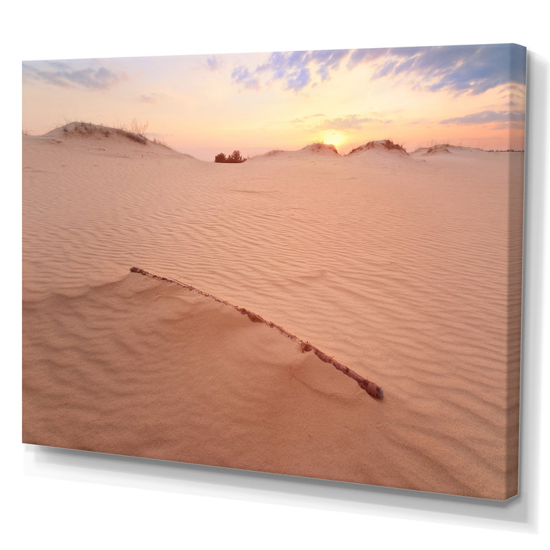 Coucher de soleil sur des dunes de sable - Photographie sur toile, H 12 po x l 20 po x P 1 po, Toile tendue