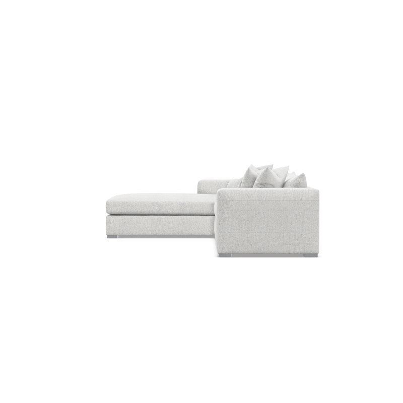 Chaise Sectional, Cream Polyester