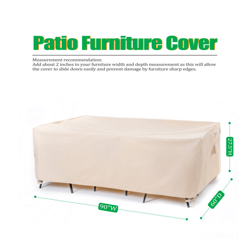 Housse de table rectangulaire d'extérieur imperméable de qualité supérieure: dernier tissu anti-déchirure, garantie de 3 ans