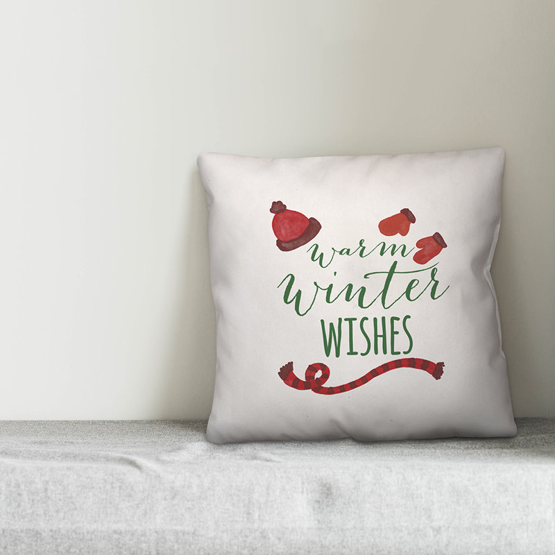  Coussin Warm Winter Wishes, 16 po x 1 po, Housse de coussin seulement - Insert
