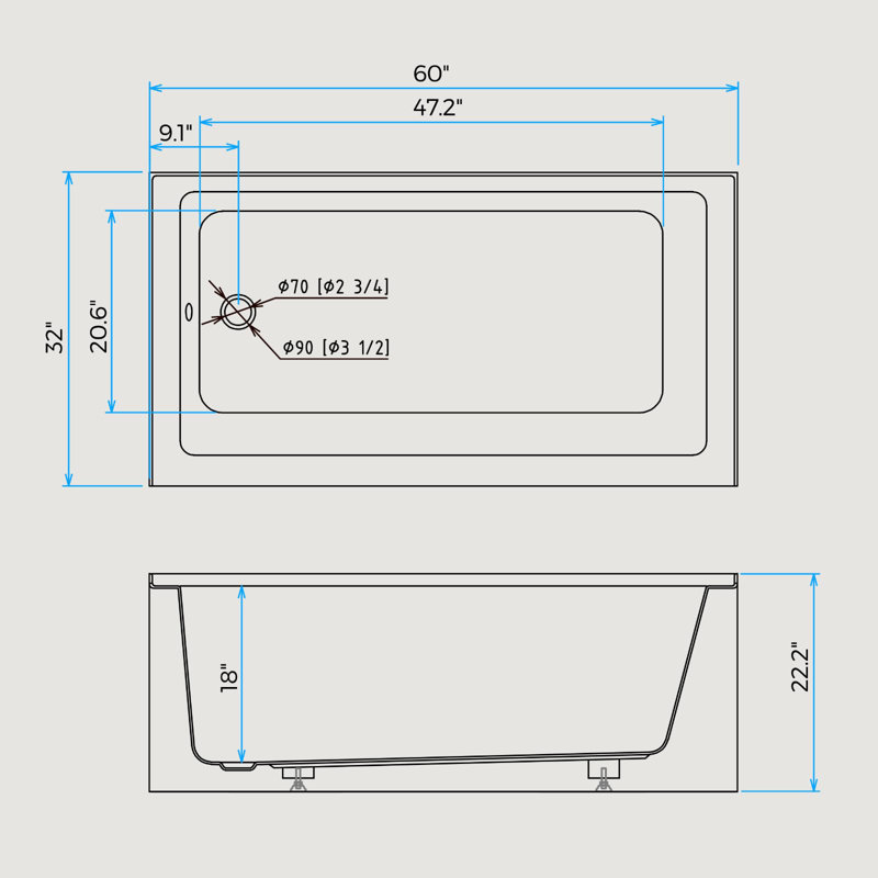 Alcove Soaking Bathtub - Alcove Tub with Glossy White Integral Apron Front, Left Drain,