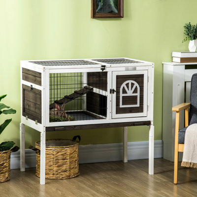 Indoor Rabbit House Guinea Pig Cage With Run Lockable Doors Removable Hygiene Tray Coffee Spacious Elevated Doors For Easy Access Brown Indoor Rabbit House Guinea Pig Cage With Run Lockable Doors Removable Hygiene Tray Coffee Spacious Elevated Doors For Easy Access Brown