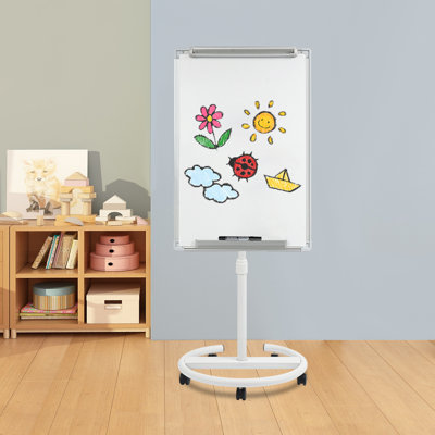Tableau blanc avec roues