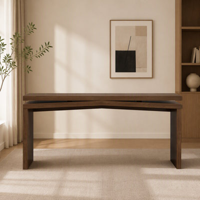 Console en placage de bois massif de 65 pouces, canapé-lit d'entrée de style campagnard long pour le salon, couloir, canapé-lit, appartement, brun rustique antique