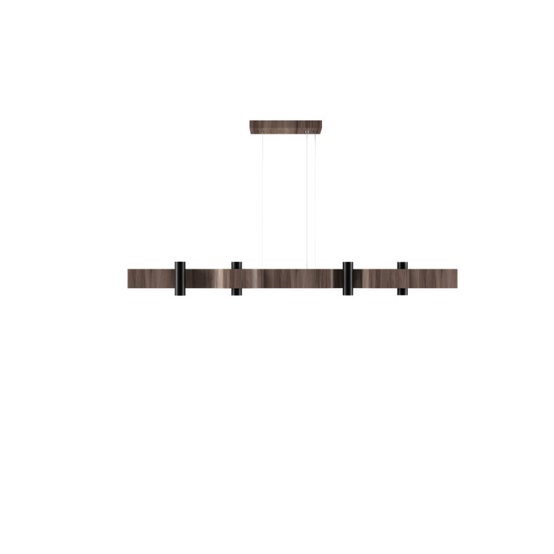 Luminaire suspendu Flow Accord, Noyer noir, H 5,31 po x l 47,24 po x P 4,33 po, 12
