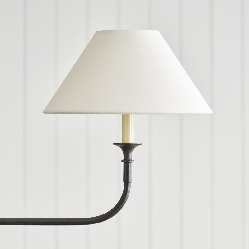 Thomas OBrien Piaf Large Two Light Linear Pendant, Aged Iron/Ebonized Oak