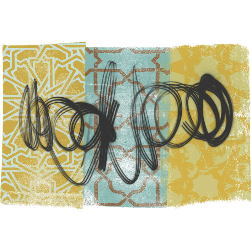 " Swirling I " by Alonzo Saunders Painting Print, 8" H x 12" W