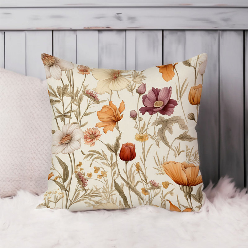Botanical Wildflowers Pattern VIII Cottage & Cottagecore, 16" H x 16" W