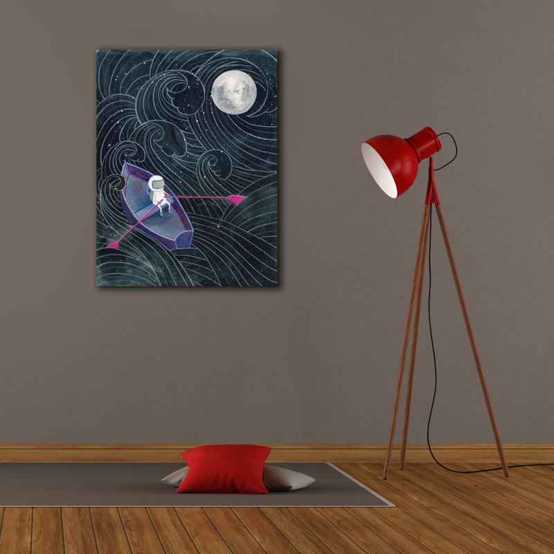  «Boat To The Moon» par Rachel Nieman, art mural sur toile, 26 po x 34 po, H 34 po x l 26 po
