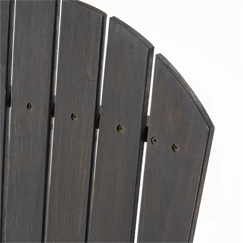 Chaises de salle à manger d'extérieur résistantes aux intempéries en bois d'acacia Adirondack (ensemble de 2), DARK GREY