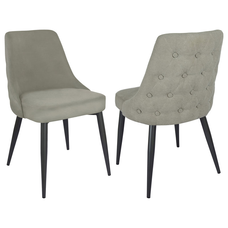 Lantie 20'' H Tufted Upholstered Side Chair, Light Gray