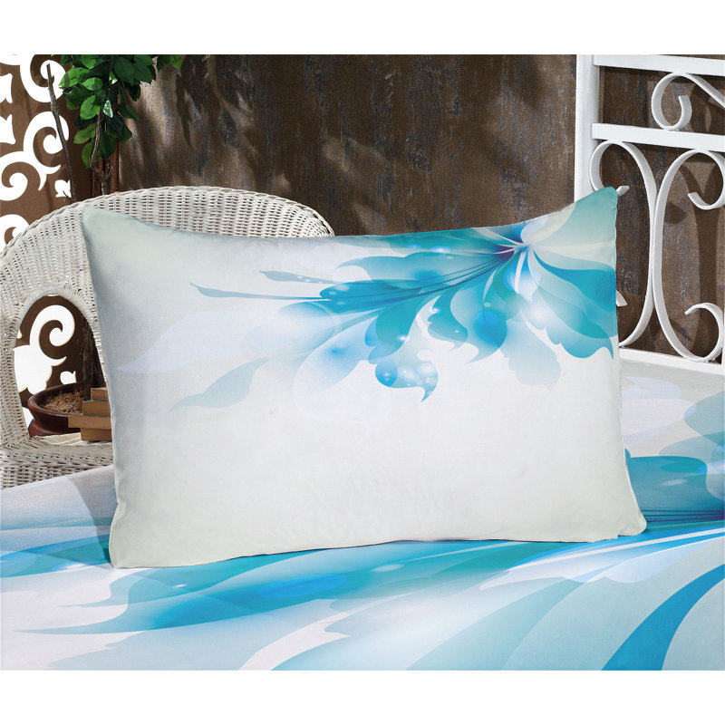 Drap-housse abstrait et taie décorative Ambesonne, bleu pâle et blanc, Ensemble de draps pour grand lit + 5 pièces suppl