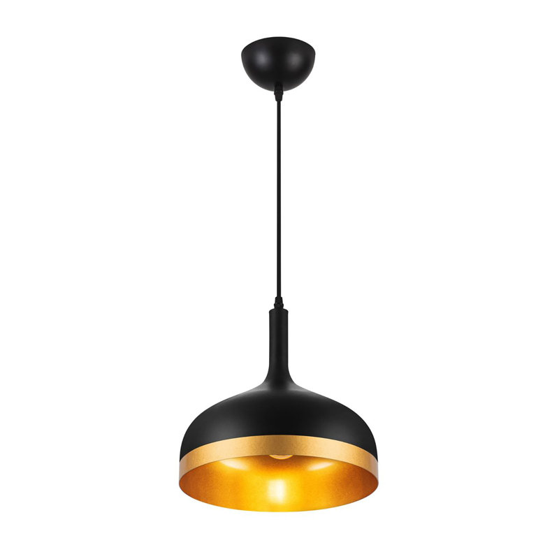 Luminaire suspendu 1 lumière Dash, Noir / or, H 11 po x l 12 po x P 12 po
