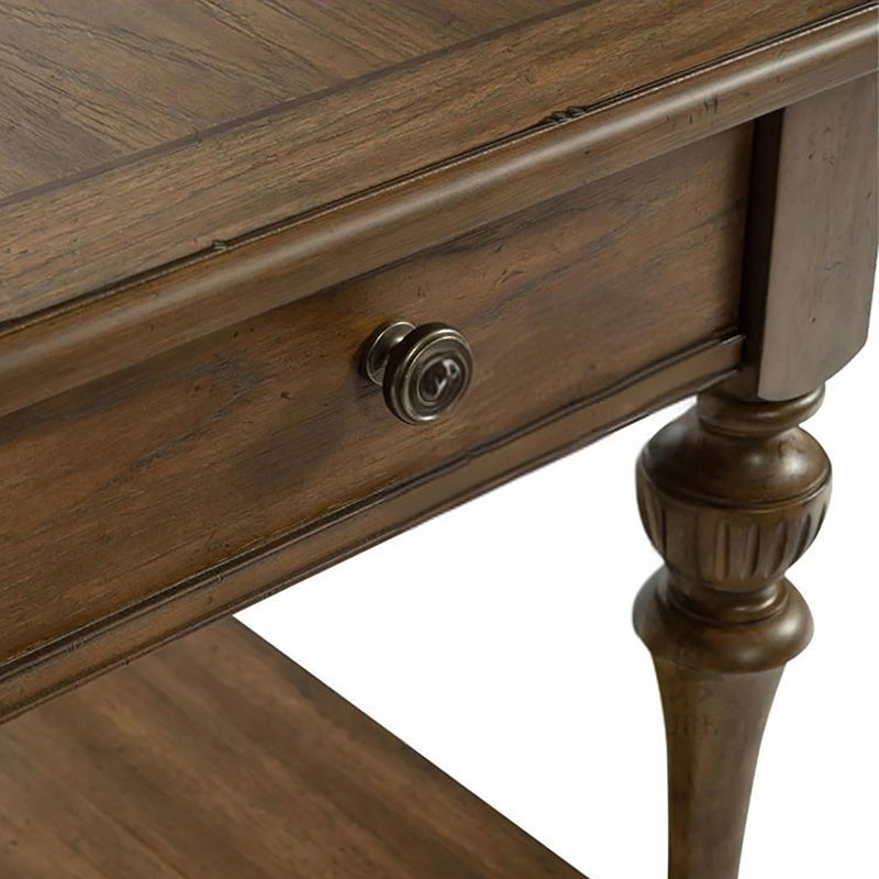 American retro brown rectangular end table