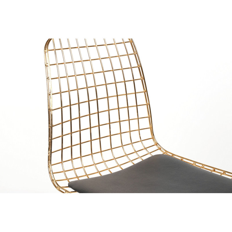 Ensemble de chaises (2 pièces), Gris, Doré