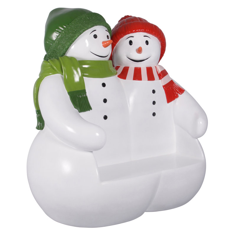 Banc sculpté bonhomme de neige Poudre Pals