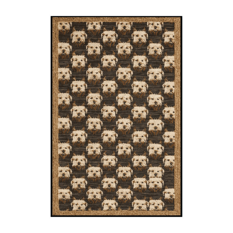Washable Scottish Terrier Dogs Area Rug, Runner 2' x 4'