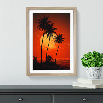 Palm Tree Romanticism - Single Picture Frame Print on Wood