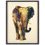 Éléphant encadré sur papier