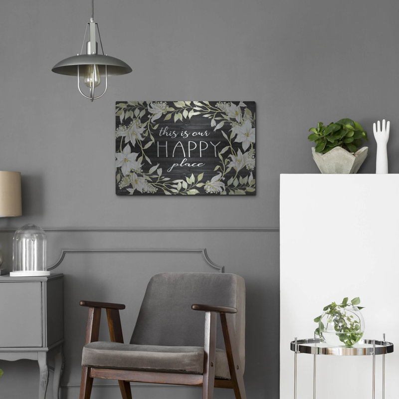 Art luxueux en métal «This Is Our Happy Place» par Cindy «This Is Our Happy Place» par Cindy Jacobs, H 16 po x l 24 po