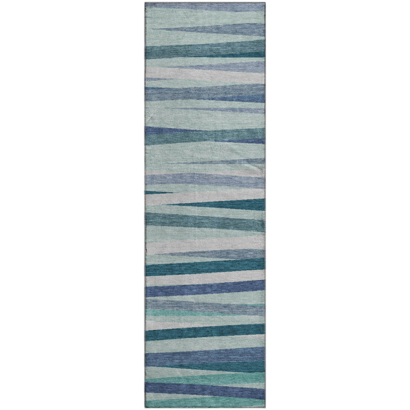 Premium Machine Washable Natoma AMF997 Stripes Rug, Runner 2'3" x 7'6"