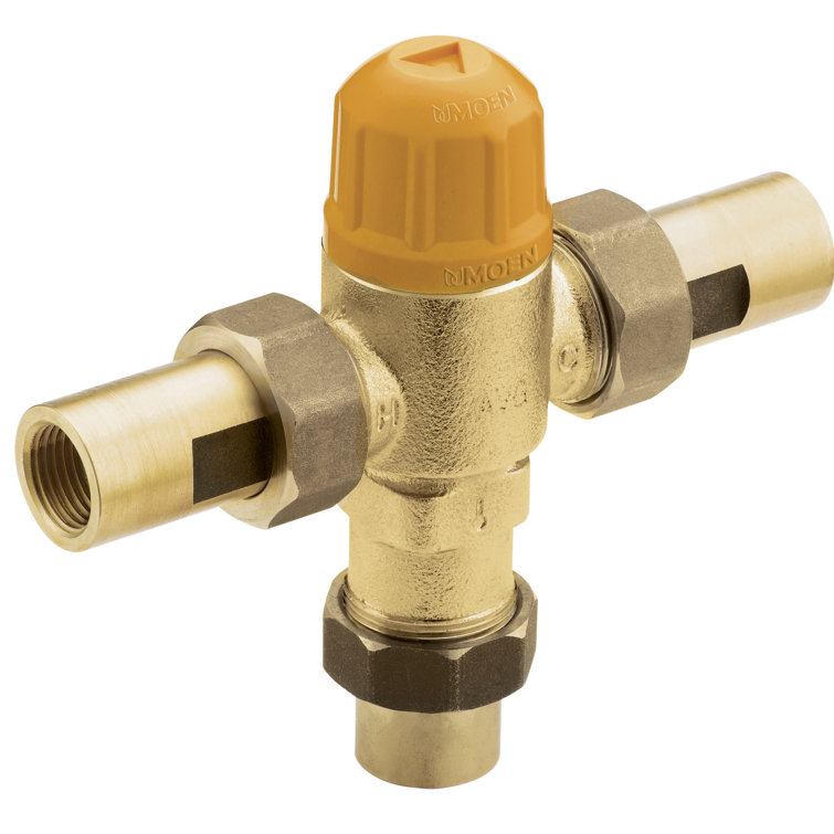 Commercial High Flow Thermostatic Mixing Valve with Compression Adapter