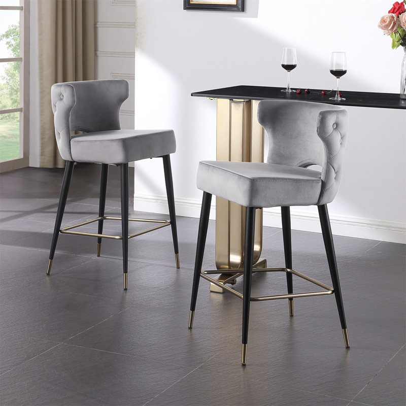 Tabouret de bar 28 po Jeannina, Gris, 2