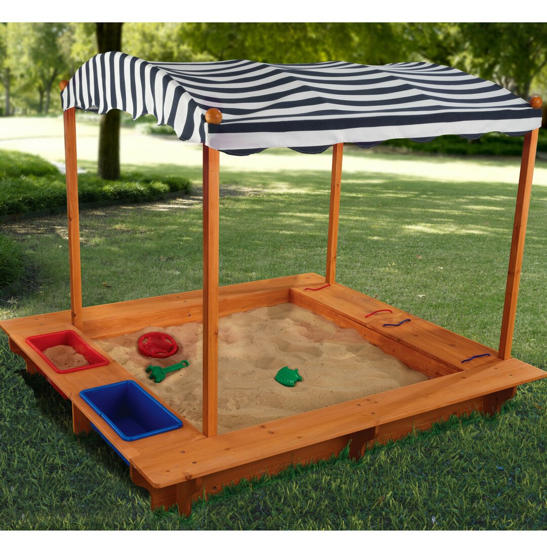 KidKraft 135.04Cm x 129.54Cm Wood Rectangular Brown/Red/Blue Sandbox blue,brown,red