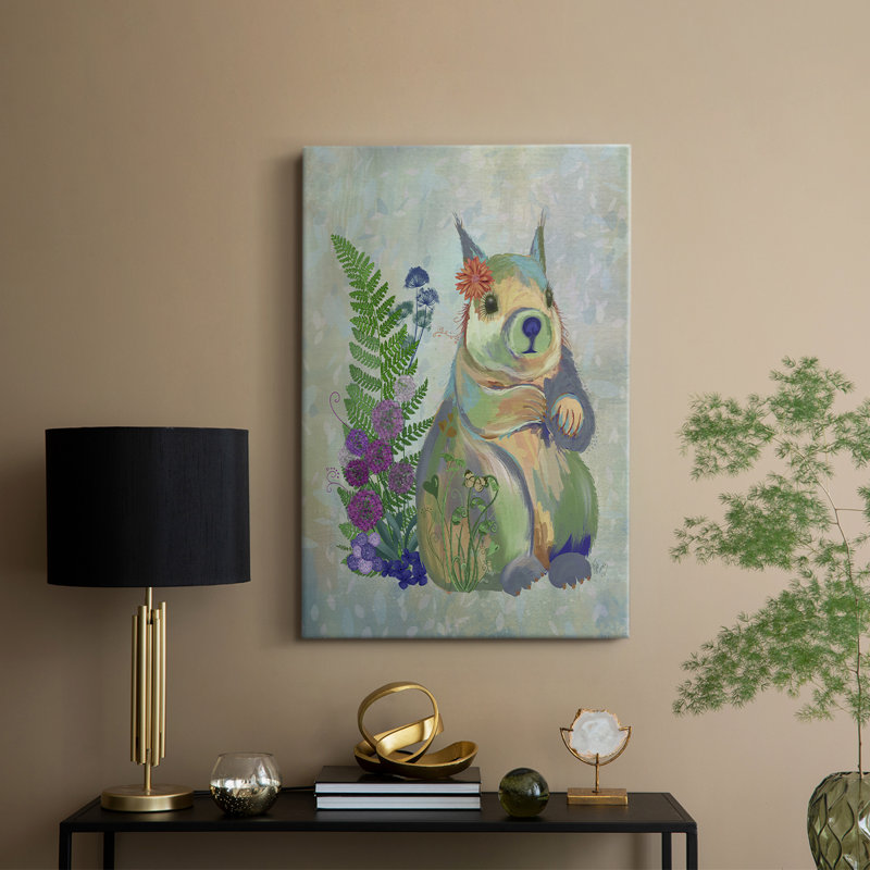 Écureuil de fleurs fantastiques - galerie Cavas sur mesure