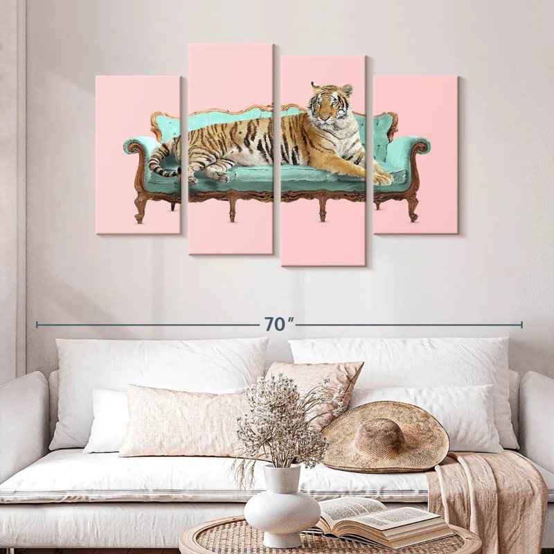 Brampt Lazy Tiger, 32" H x 52" W