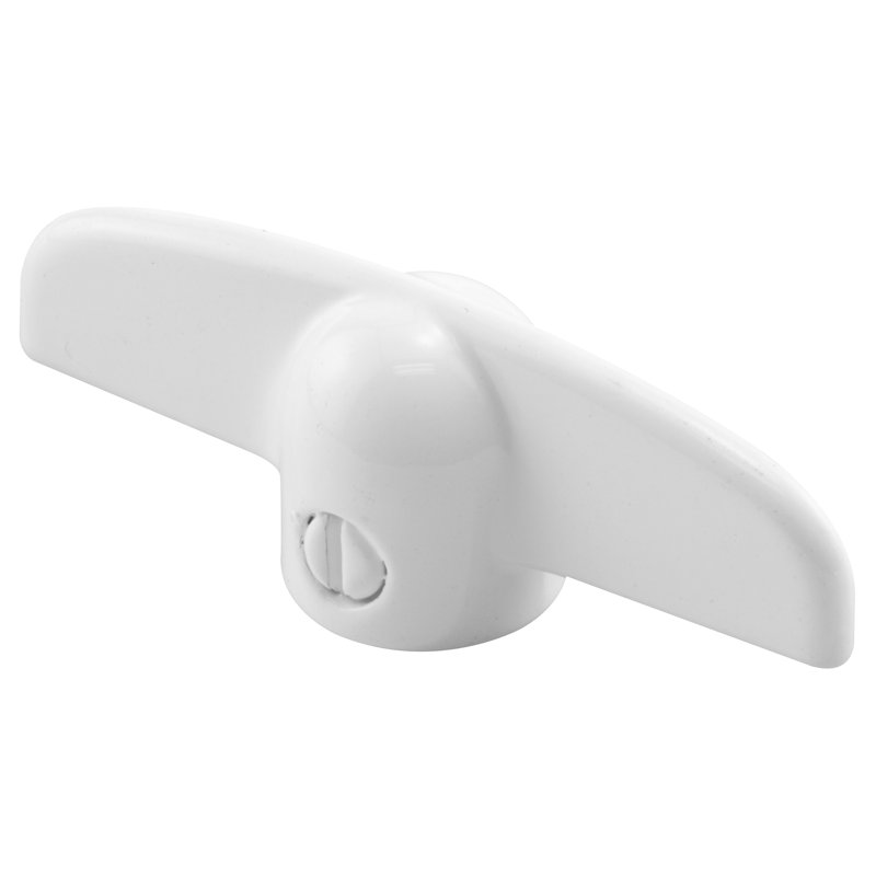 Opérateur à vantail avec poignée en T Prime-Line (paquet de 2), Blanc, H 5,35 po x l 3,75 po x P 1,05 po