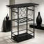Support à vin autoportant à 5 niveaux avec porte-verres à pied, armoire de bar d'angle pour le rangement des bouteilles d'alcool et présentoir dans le bar, la cuisine ou le salon