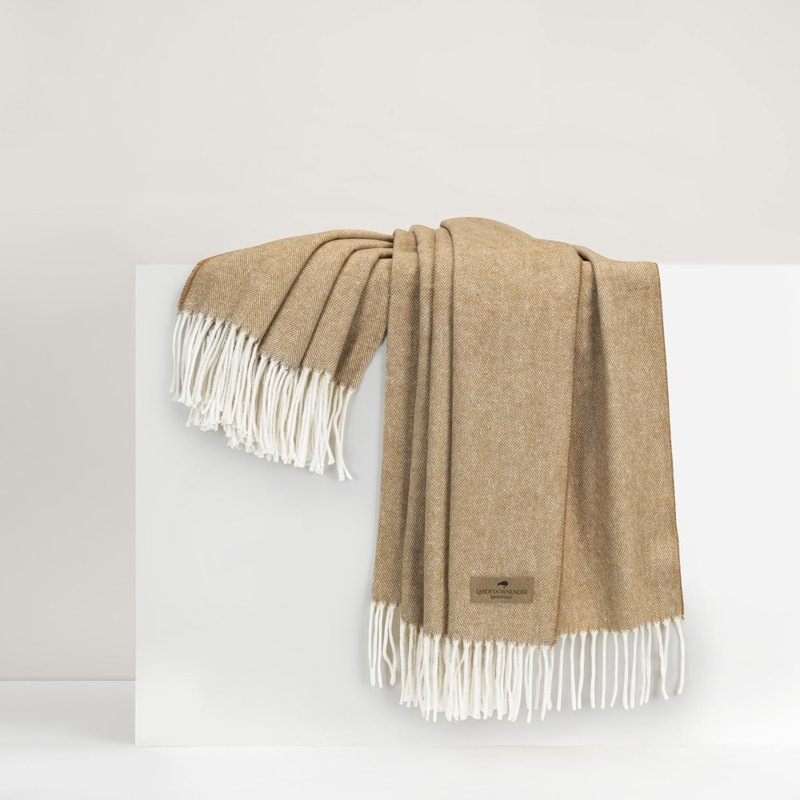 Italian Herringbone Throw, Caramel