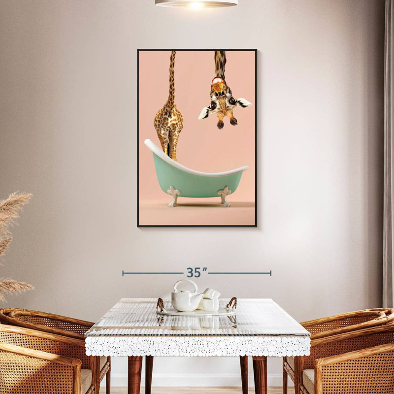 Baignoire Watters Silly Giraffe, Cadre flottant noir, 29 po x 43 po