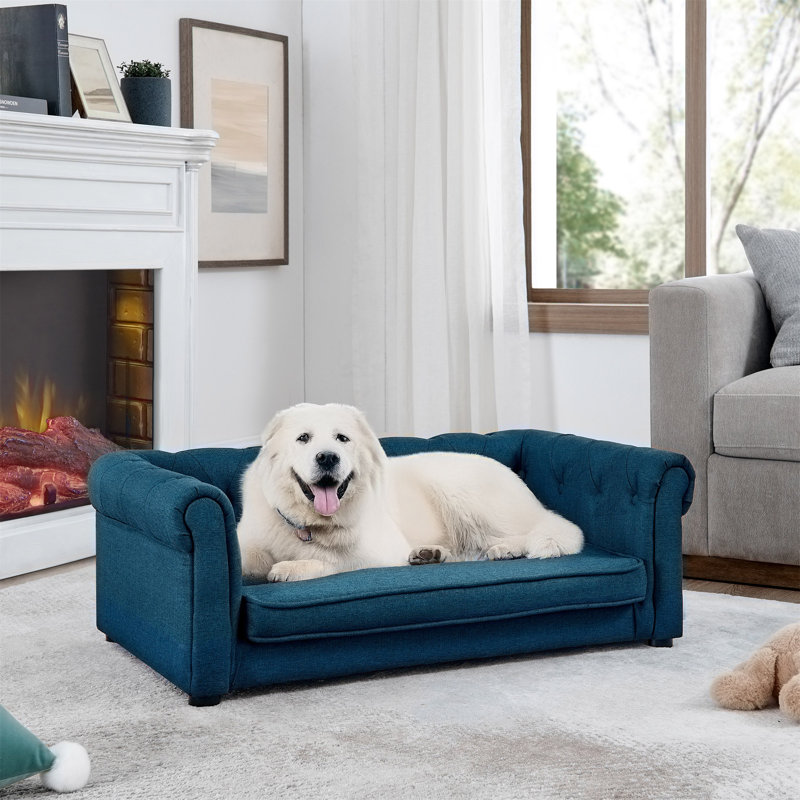 Canapé-lit rectangulaire pour chien, Bleu
