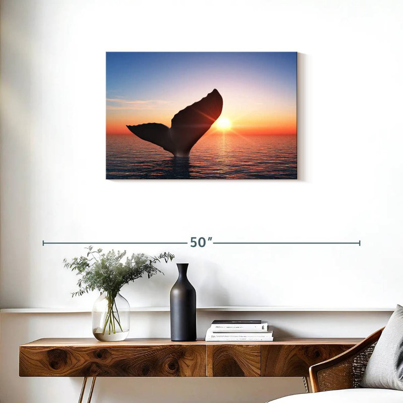 Brampt Whale Tail At Sunset, 20'' H x 30'' W