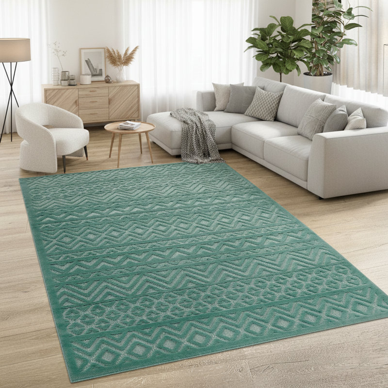 Tapis intérieur / extérieur en polypropylène tissé à la machine Jamele, Rectangle 2 pi x 3 pi 4 po