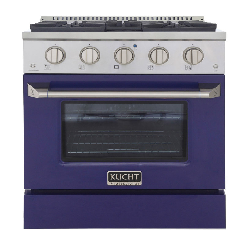 Kucht 30'' W Dual Fuel Free Standing Range, Blue, Natural Gas